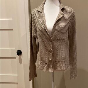 Chic Beige Knit Cardigan with Buttons